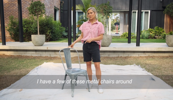 Metal Chair Makeover with Carlene